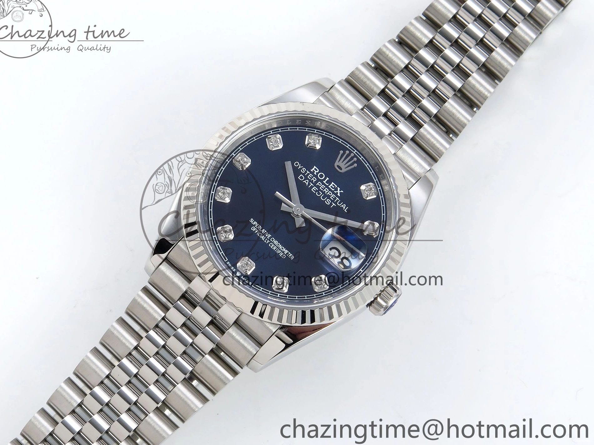 VR3235 Bracelet 126234 1:1 Jubilee Dial 36 904L Steel Edition SS Blue on DateJust APF Diamonds Best 0204